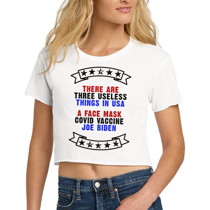 Three Useless Things In USA Face Vaccine Joe Biden Crop Top