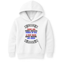Three Useless Things In USA Face Vaccine Joe Biden Kids Hoodie