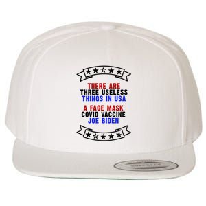 Three Useless Things In USA Face Vaccine Joe Biden Wool Snapback Cap