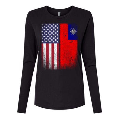 Taiwan Usa Taiwanese American Flag Pride Gift Womens Cotton Relaxed Long Sleeve T-Shirt