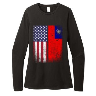 Taiwan Usa Taiwanese American Flag Pride Gift Womens CVC Long Sleeve Shirt