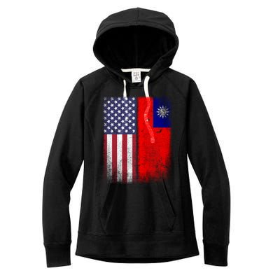 Taiwan Usa Taiwanese American Flag Pride Gift Women's Fleece Hoodie