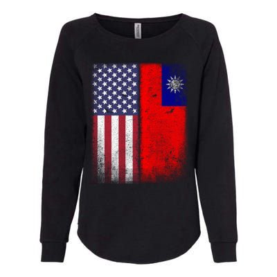 Taiwan Usa Taiwanese American Flag Pride Gift Womens California Wash Sweatshirt