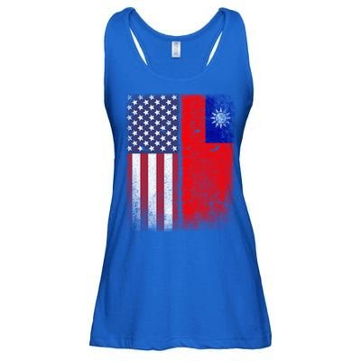 Taiwan Usa Taiwanese American Flag Pride Gift Ladies Essential Flowy Tank