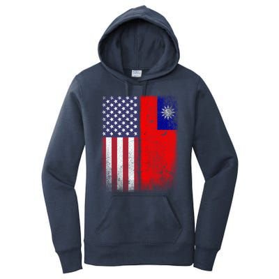 Taiwan Usa Taiwanese American Flag Pride Gift Women's Pullover Hoodie