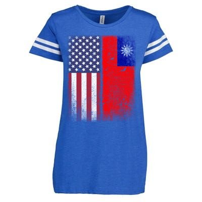 Taiwan Usa Taiwanese American Flag Pride Gift Enza Ladies Jersey Football T-Shirt