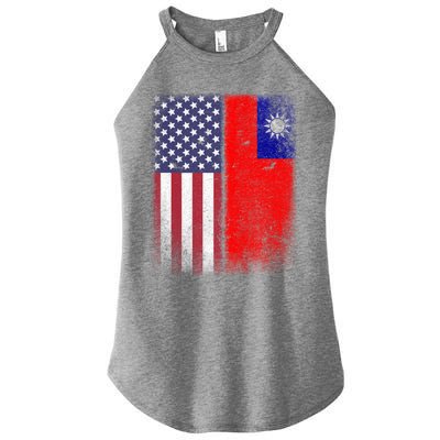 Taiwan Usa Taiwanese American Flag Pride Gift Women's Perfect Tri Rocker Tank