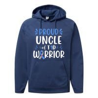 T1D Uncle Type 1 Diabetes Awareness Gift Performance Fleece Hoodie