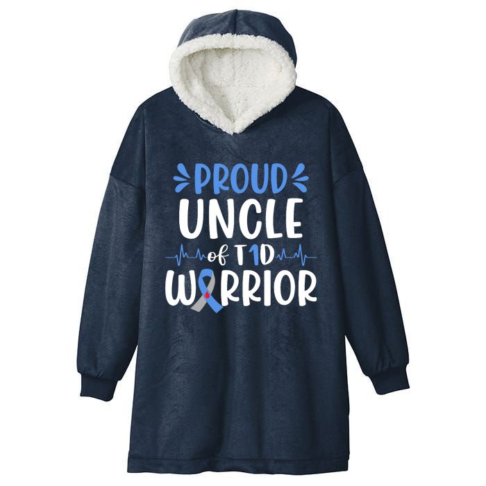 T1D Uncle Type 1 Diabetes Awareness Gift Hooded Wearable Blanket