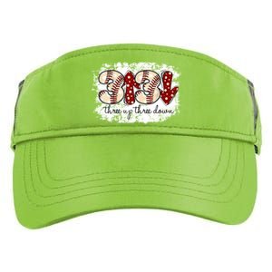 Three Up Three Down Baseball Game Day Groovy Baseball Lover Gift Adult Drive Performance Visor