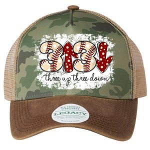 Three Up Three Down Baseball Game Day Groovy Baseball Lover Gift Legacy Tie Dye Trucker Hat