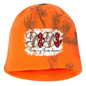 Three Up Three Down Baseball Game Day Groovy Baseball Lover Gift Kati - Camo Knit Beanie