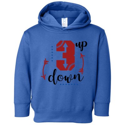 Three Up Three Down Baseball Game Three Batters Design Great Gift Toddler Hoodie