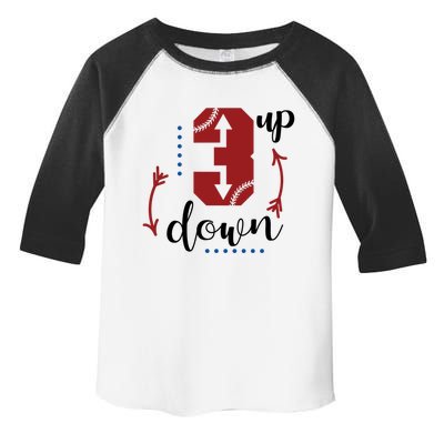 Three Up Three Down Baseball Game Three Batters Design Great Gift Toddler Fine Jersey T-Shirt