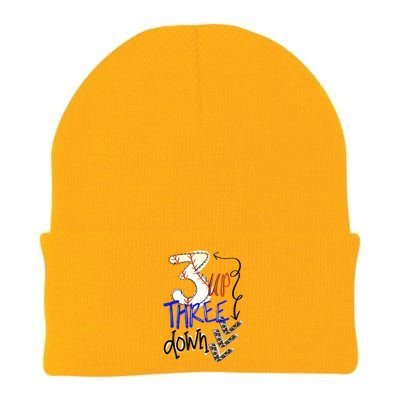 Three Up Three Down Baseball Softball Gift Knit Cap Winter Beanie