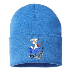 Three Up Three Down Baseball Softball Gift Sustainable Knit Beanie