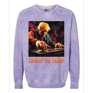 Turn Up The Trump: Donald John Trump Dj Trump Colorblast Crewneck Sweatshirt