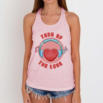 Turn Up The Love Valentine's Day Gift Women's Knotted Racerback Tank