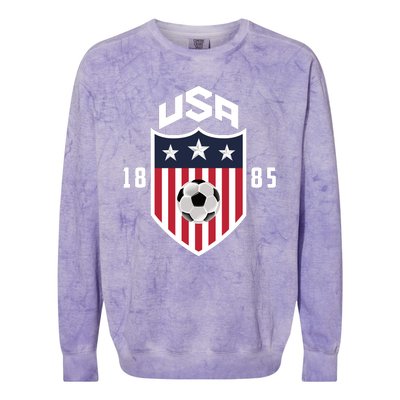 USA Soccer Team 1885 American US Soccer Team Fan Colorblast Crewneck Sweatshirt