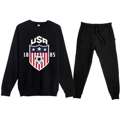 USA Soccer Team 1885 American US Soccer Team Fan Premium Crewneck Sweatsuit Set