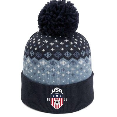 USA Soccer Team 1885 American US Soccer Team Fan The Baniff Cuffed Pom Beanie