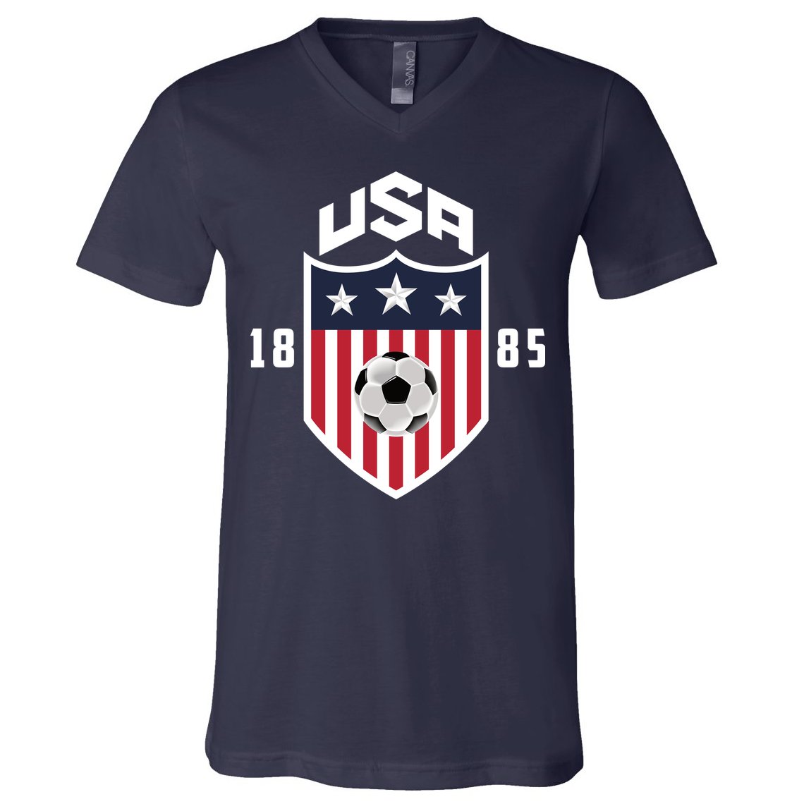 USA Soccer Team 1885 American US Soccer Team Fan V-Neck T-Shirt