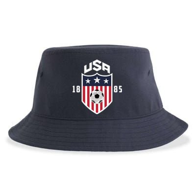 USA Soccer Team 1885 American US Soccer Team Fan Sustainable Bucket Hat