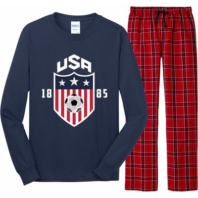 USA Soccer Team 1885 American US Soccer Team Fan Long Sleeve Pajama Set