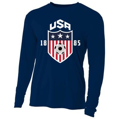 USA Soccer Team 1885 American US Soccer Team Fan Cooling Performance Long Sleeve Crew