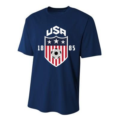 USA Soccer Team 1885 American US Soccer Team Fan Performance Sprint T-Shirt