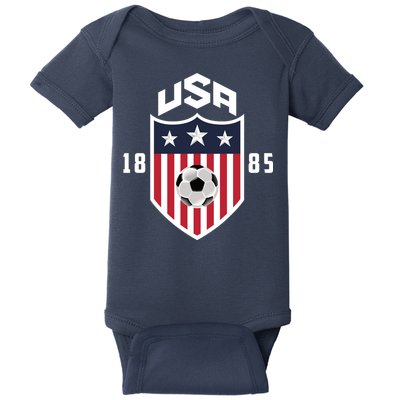 USA Soccer Team 1885 American US Soccer Team Fan Baby Bodysuit