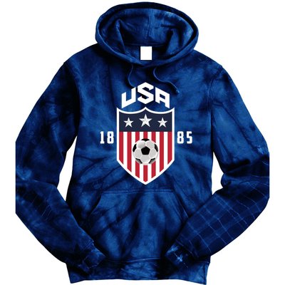 USA Soccer Team 1885 American US Soccer Team Fan Tie Dye Hoodie