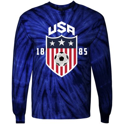 USA Soccer Team 1885 American US Soccer Team Fan Tie-Dye Long Sleeve Shirt