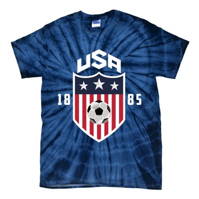 USA Soccer Team 1885 American US Soccer Team Fan Tie-Dye T-Shirt
