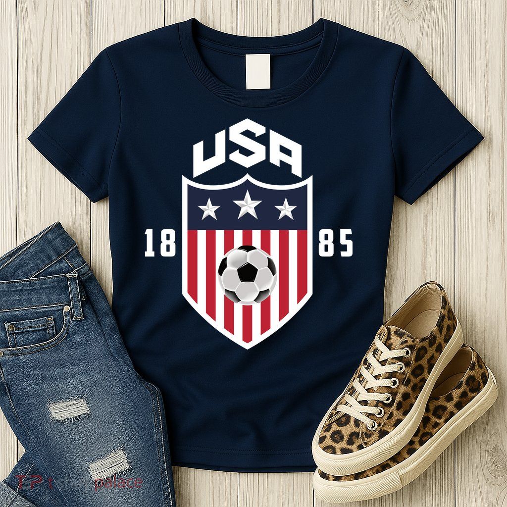 USA Soccer Team 1885 American US Soccer Team Fan Womens T-Shirt