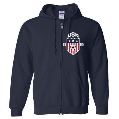 USA Soccer Team 1885 American US Soccer Team Fan Full Zip Hoodie