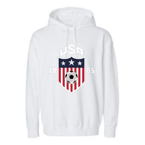 USA Soccer Team 1885 American US Soccer Team Fan Garment-Dyed Fleece Hoodie