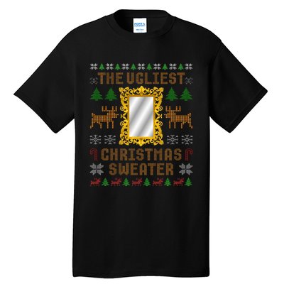 The Ugliest Ugly Christmas Sweater With Mirror Funny Xmas Tall T-Shirt