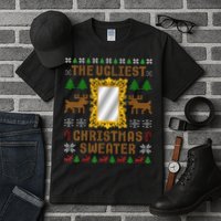 The Ugliest Ugly Christmas Sweater With Mirror Funny Xmas Tall T-Shirt