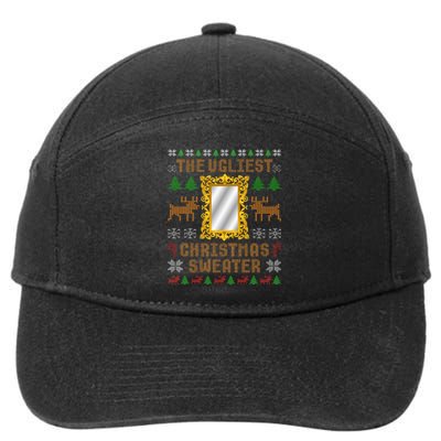 The Ugliest Ugly Christmas Sweater With Mirror Funny Xmas 7-Panel Snapback Hat