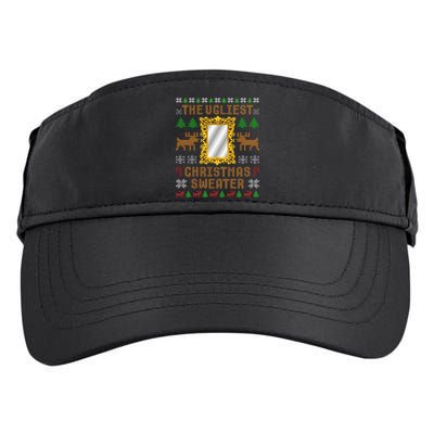The Ugliest Ugly Christmas Sweater With Mirror Funny Xmas Adult Drive Performance Visor