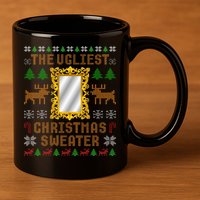 The Ugliest Ugly Christmas Sweater With Mirror Funny Xmas 11oz C Handle Ceramic Mug