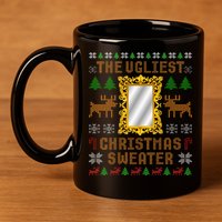 The Ugliest Ugly Christmas Sweater With Mirror Funny Xmas 11oz C Handle Ceramic Mug