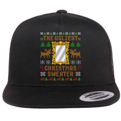 The Ugliest Ugly Christmas Sweater With Mirror Funny Xmas Flatbill Hat