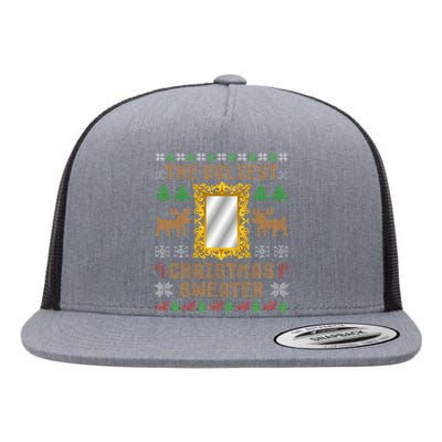 The Ugliest Ugly Christmas Sweater With Mirror Funny Xmas Flat Bill Trucker Hat