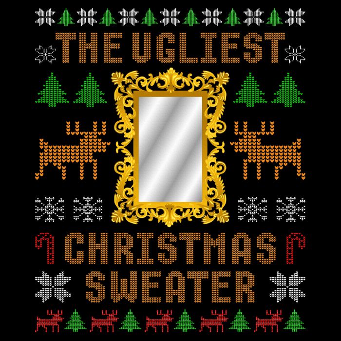The Ugliest Ugly Christmas Sweater With Mirror Funny Xmas 16 in Basic Backpack