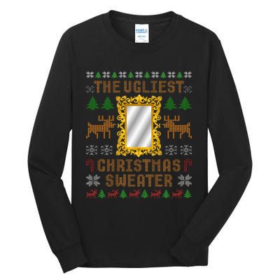 The Ugliest Ugly Christmas Sweater With Mirror Funny Xmas Tall Long Sleeve T-Shirt