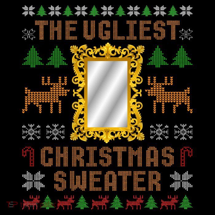 The Ugliest Ugly Christmas Sweater With Mirror Funny Xmas Bag