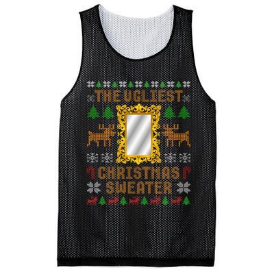 The Ugliest Ugly Christmas Sweater With Mirror Funny Xmas Mesh Reversible Basketball Jersey Tank