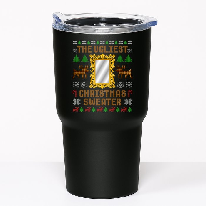 The Ugliest Ugly Christmas Sweater With Mirror Funny Xmas Tumbler